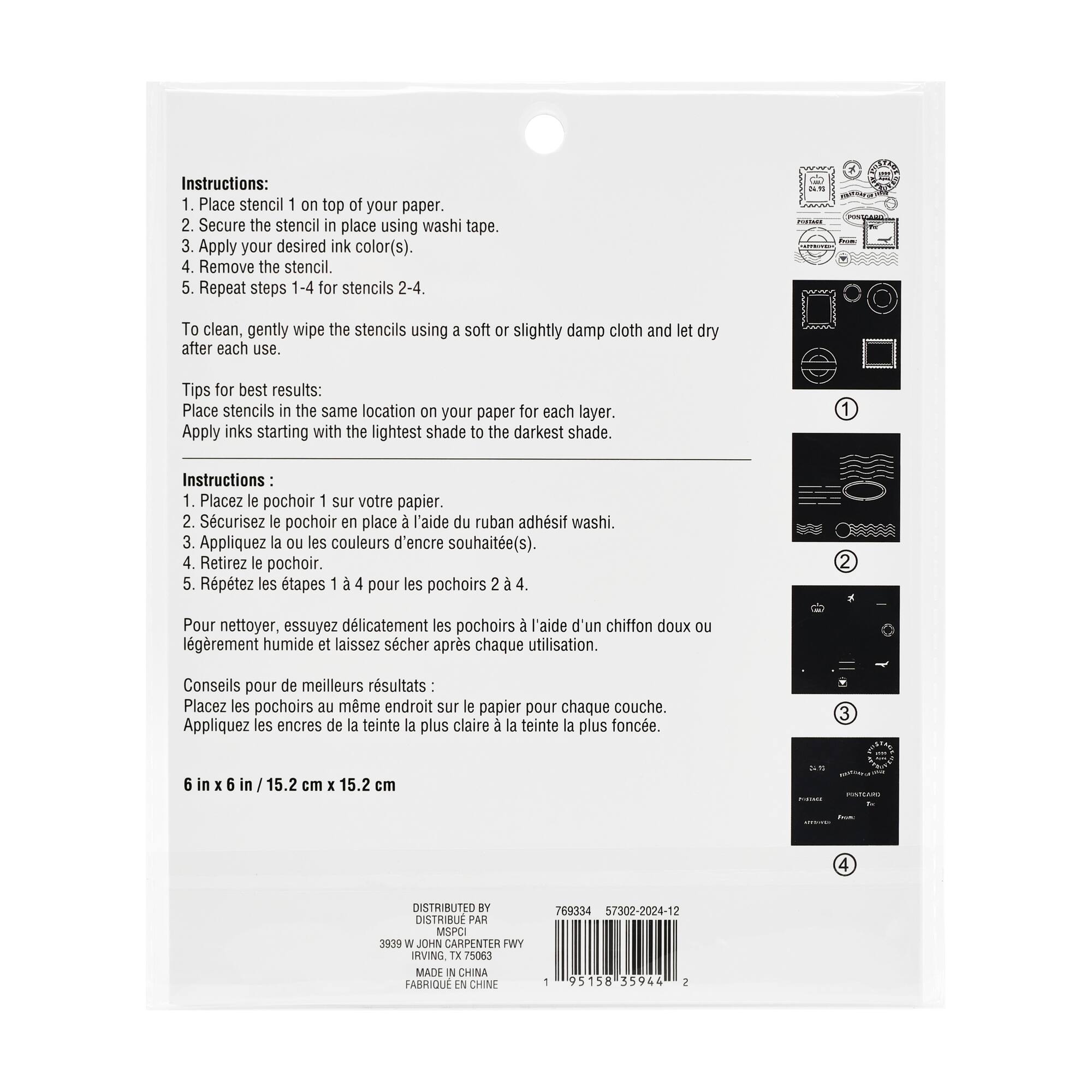 6" x 6" Postal Print Layering Stencil Set by Recollections™